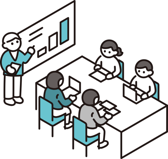 会議（アイソメ）のイラスト